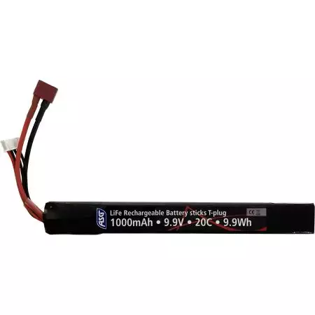 Batterie LiFe Bâton 9.9v - 1000 mAh -  20C - T-Dean - ASG