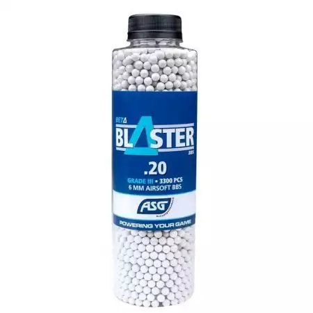 Bouteille 3300 Billes 0.20g Beta Blaster ASG - Blanches