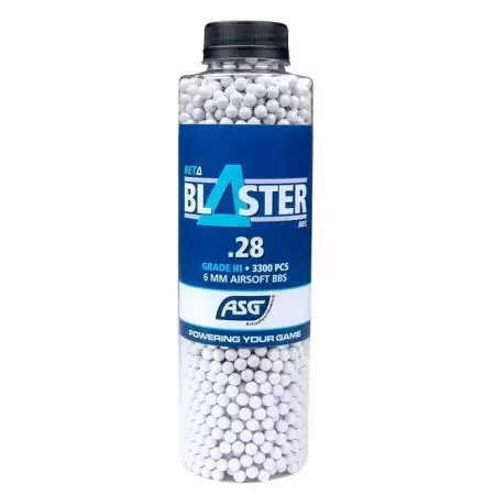 Bouteille 3300 Billes 0.28g Beta Blaster ASG - Blanches