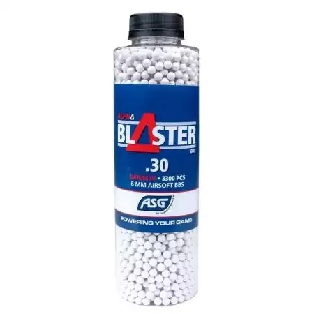 Bouteille 3300 Billes 0.30g Alpha Blaster ASG - Blanches