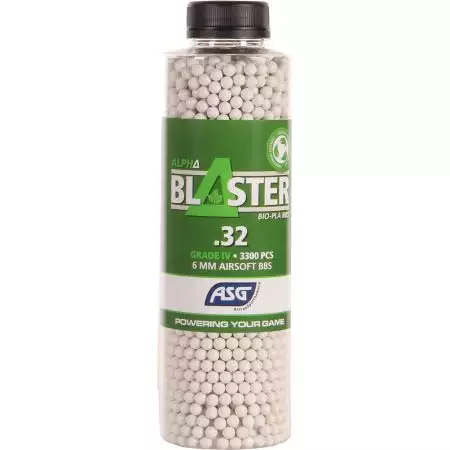 Bouteille 3300 Billes 0.32g Alpha Blaster Bio ASG - Blanches