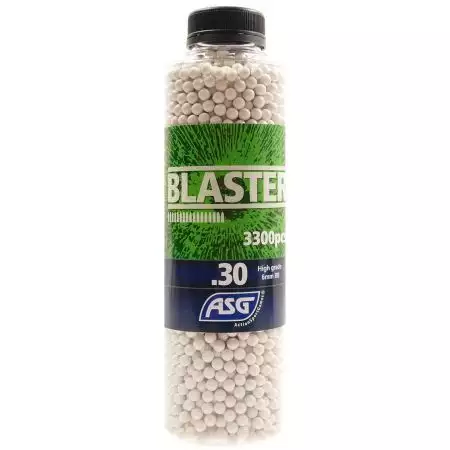 Bouteille 3300 billes (BBS) 0.30g Blaster ASG - Blanches