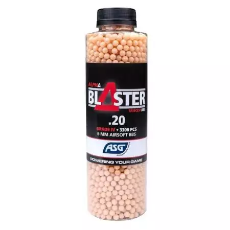 Bouteille 3300 Billes Traçantes 0.20g Alpha Blaster ASG - Rouges