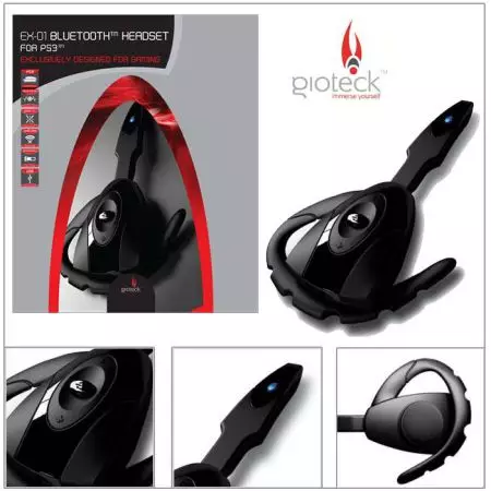 Casque Micro Oreillette Sans Fil Bluetooth Gioteck Ex-01 Sony Ps3 Playstation 3