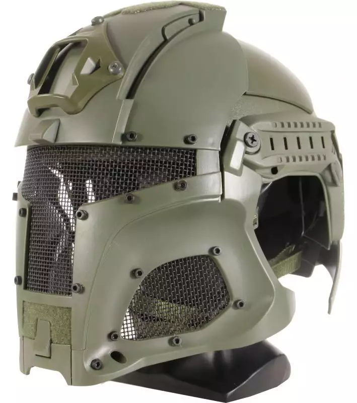 Casque Protection Integrale Medieval Iron Warrior S&T - Olive