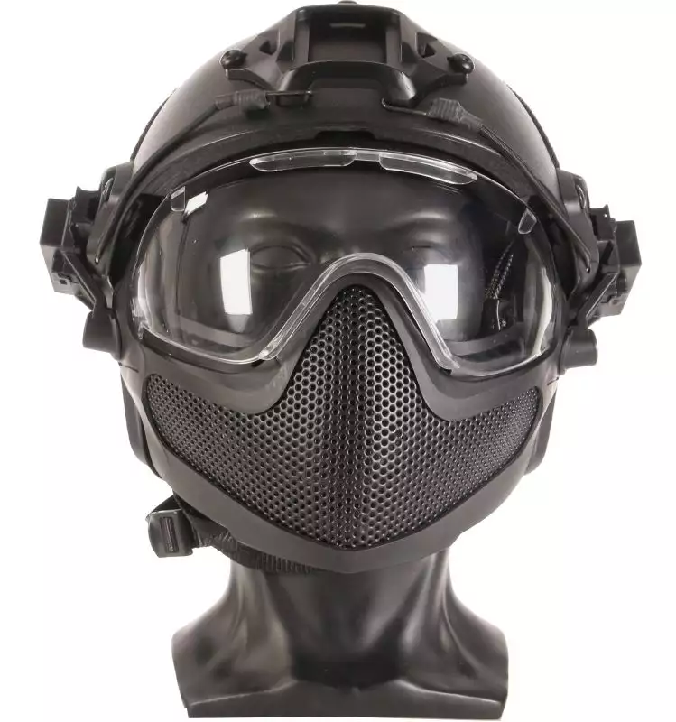 Masque à Gaz Intégral 2 Ventilateurs Delta Tactics Noir - AC13173