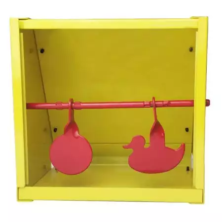 Cible Carr&eacute;e M&eacute;tal 2 Gongs Balancier Swiss Arms - Jaune