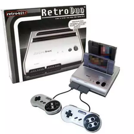 Console Retro Duo Silver Super Nintendo et Nes (Freezones + 2 Manettes)