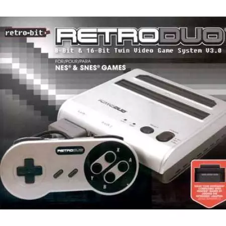 Console Retro Duo Silver Super Nintendo et Nes (Freezones + 2 Manettes)