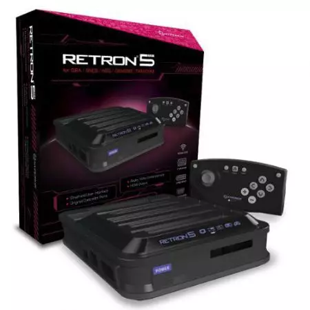 Console Retron 5 (Retro R5) Noire + 1 Manette Sans Fil Bluetooth - CR54331