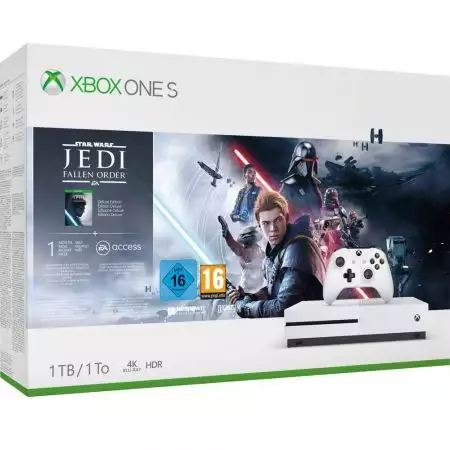 Console XBOX One S 1 TO + Jeu Jedi Fallen Order - Blanche