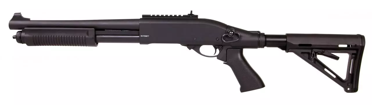 Réplique Airsoft Fusil à pompe Shotgun Swiss Arms Full Metal Crosse Mobile