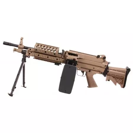 Fusil LMG Light Machine Gun MK46 AEG Full Metal Dark Earth - A&K