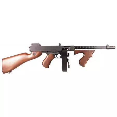 Fusil Thompson M1928 AEG Full Metal / Bois King Arms - Noir