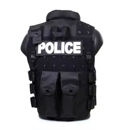 Gilet Veste Tactique SWAT POLICE  Multipoche - Noir