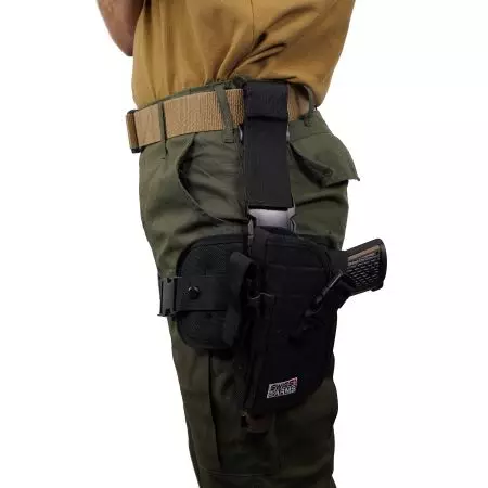 Holster De Cuisse Gaucher Universel Semi-Rigide Swiss Arms - Noir