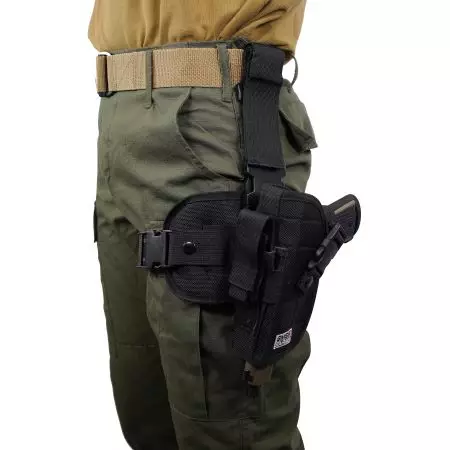 Holster De Cuisse Gaucher Universel Semi-Rigide Swiss Arms - Noir