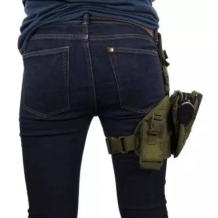 Holster De Cuisse - Leg Panel Molle - Droitier S&T - Olive