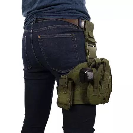 Holster De Cuisse - Leg Panel Molle - Droitier S&T - Olive