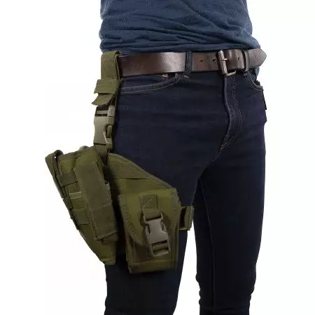 Holster De Cuisse - Leg Panel Molle - Droitier S&T - Olive