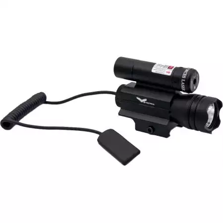 Lampe Tactique LED + Laser JS Tactical - Noir