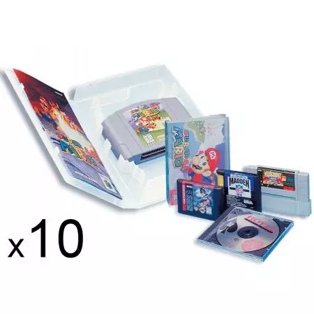 Lot 10 Boitiers Universal Game Case - Super SNES / Nintendo / 64 / Sega MegaDrive