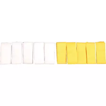 Lot 10 Brassards Team Patch - Blanc & Jaune - Invader Gear