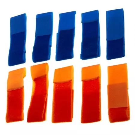 Lot 10 Brassards Velcro (Team Patch) Équipe Orange & Bleu