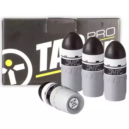 Lot 10 Grenades Fumigènes 40mm MK2 Velum TAGinn - Gris