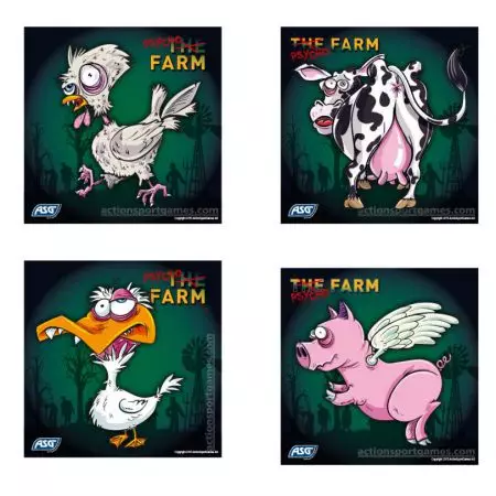 Lot 100 Cibles Carton 14x14 cm Psycho Farm - ASG