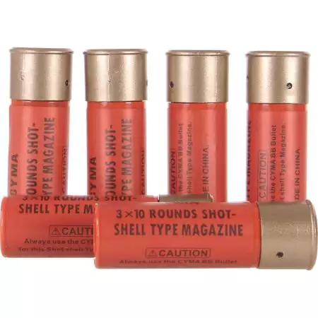Lot 6 Cartouches 30 Billes Fusil à Pompe Cyma - Rouge