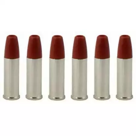 Lot 6 Douilles Cartouches Nylon Revolver KWC Colt Python 357 - Silver