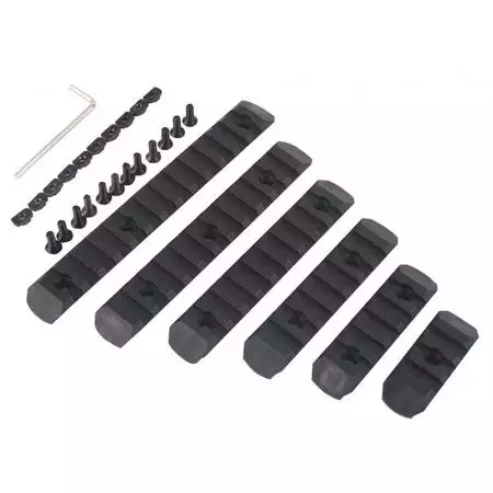 Lot 6 Rails Picatinny Garde-Main M-Lok & Keymod MP - Noir
