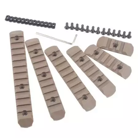Lot 6 Rails Picatinny Garde-Main M-Lok & Keymod MP - Tan