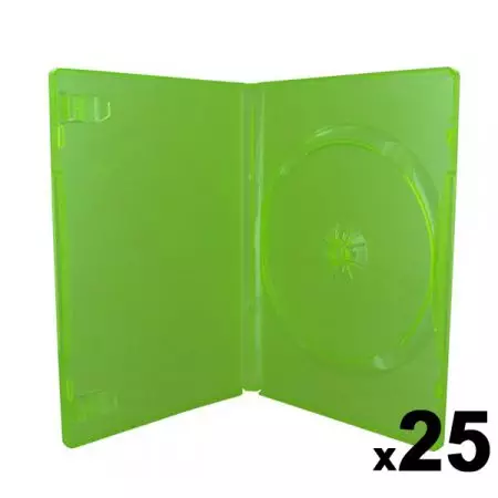 Lot de 25 boitiers Vert Translucide CD / DVD / Jeux Video Xbox 360