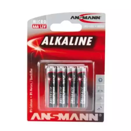 Lot de 4 piles AAA LR03 Alkaline 1.5v - Ansmann