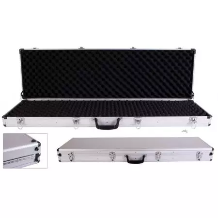 Mallette Aluminium 110x36x11cm avec Mousse & 4 Serrures - Silver