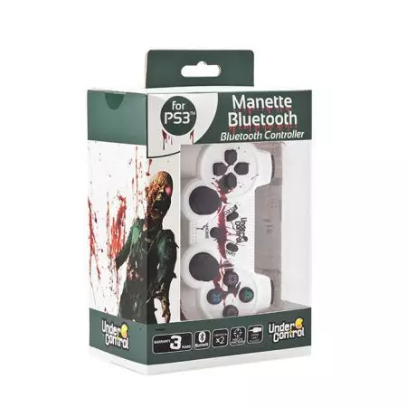 Manette Console Ps3 Sans Fil Bluetooth Blanche Zombie