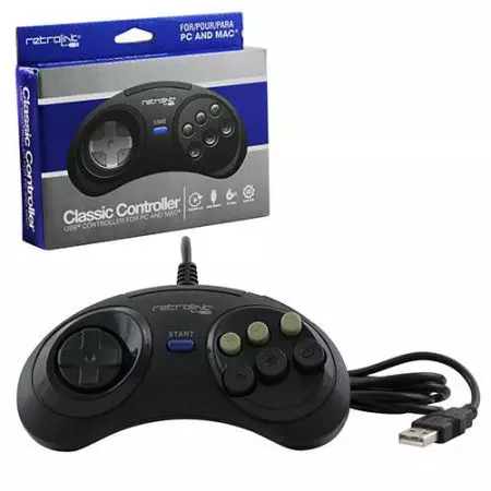 Manette Sega Megadrive Genesis 6 Boutons USB Pour PC Windows & MAC - RB-PC-7017