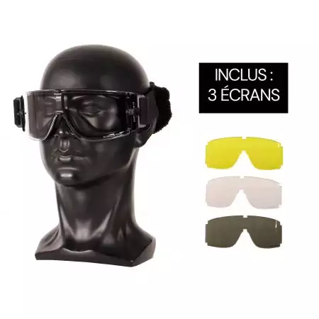 Masque Antibuée X8 - 3 Verres - Delta Tactics - Noir