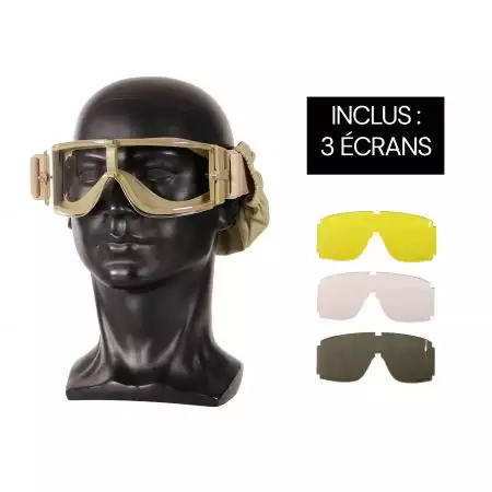 Masque Antibuée X8 - 3 Verres - Delta Tactics - Tan