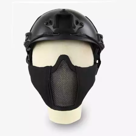 Masque de Protection Grillage EVO Stalker + Support Casque - Noir