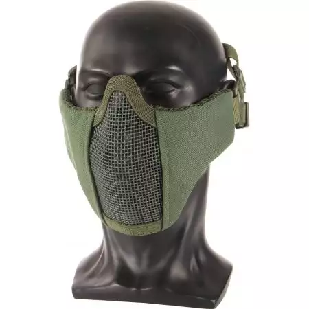 Masque de Protection Grillage EVO Stalker + Support Casque - Olive