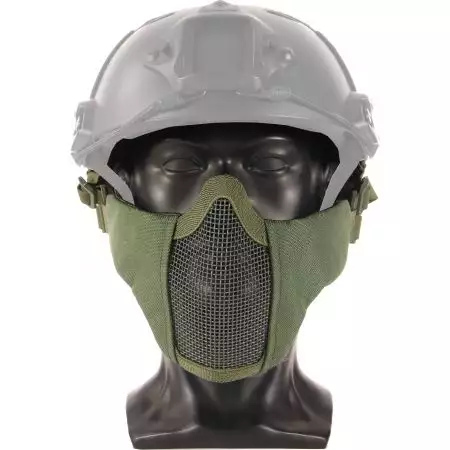 Masque de Protection Grillage EVO Stalker + Support Casque - Olive