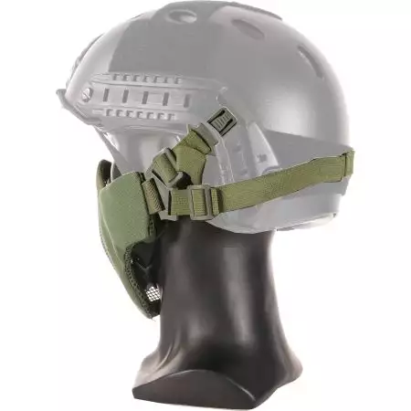 Masque de Protection Grillage EVO Stalker + Support Casque - Olive