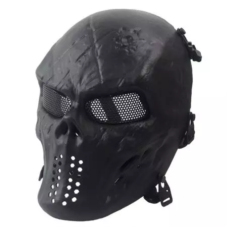 Masque Integral Rigide Skull V2 Tête de Mort Airsoft - Noir