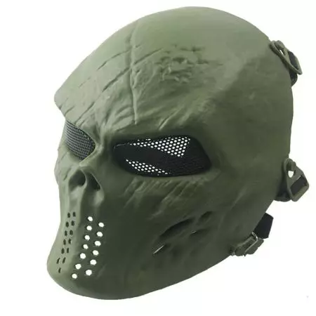 Masque Integral Rigide Skull V2 Tête de Mort Airsoft - Olive