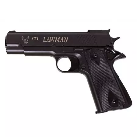 Pack Pistolet STI Lawman 1911 M1911 GNB Gaz (14770) + 2 Chargeurs + Mallette de Transport + Bouteille de Gaz 600ml + 4000 Billes 0.25g