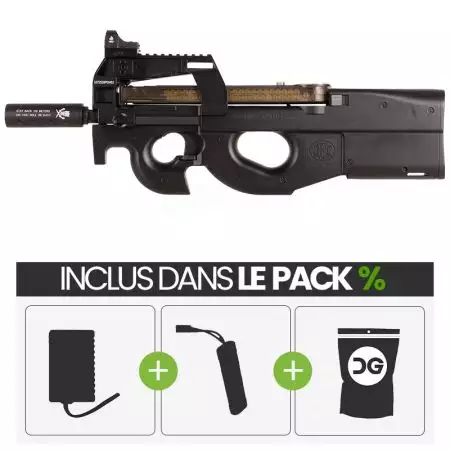 PACK PROMO | Fusil FN Herstal P90 AEG TR (Triple Rail) Cyma - Noir