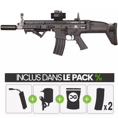 PACK PROMO | Fusil FN Herstal SCAR-L AEG Cybergun - Noir